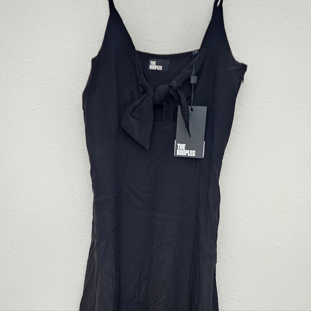 The Kooples Black Silk Midi Dress - Picture 3 of 10